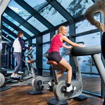 Gym with panoramic view towards the mountains